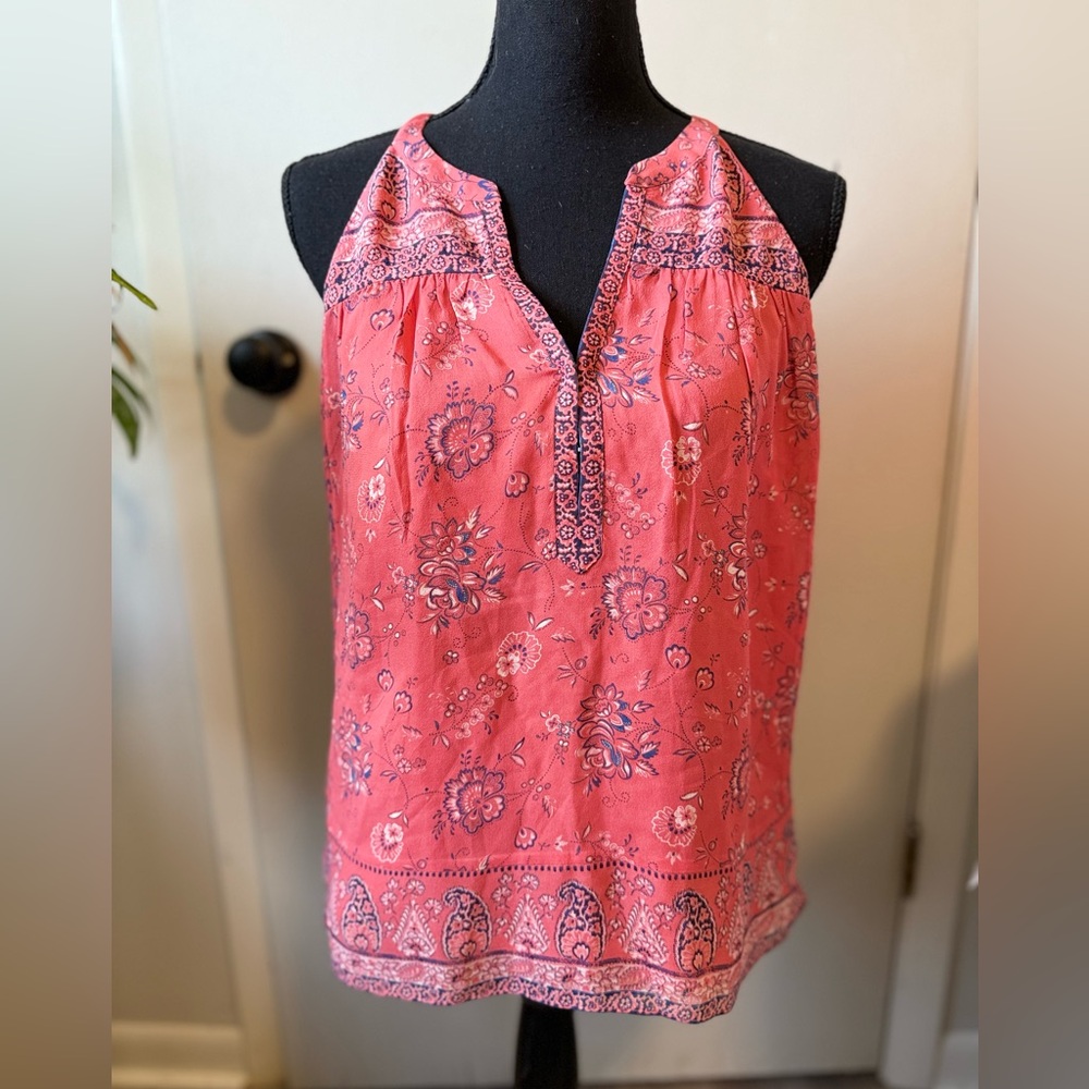 Joie Paisley Western Bandana Cowgirl Floral Sleeveless Top - Small - Silk